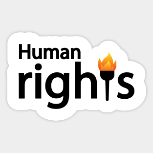 Human rights artistic typography design Sticker